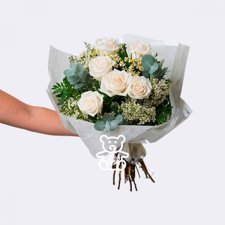 Ramo de 6 Rosas Blancas
